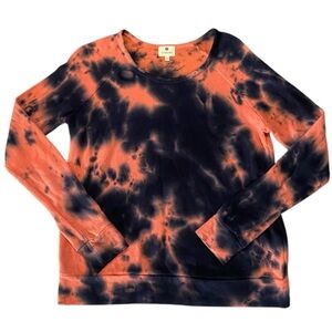 Sundry Raglan Coral Tie-Dye Crewneck Sweatshirt XS Casual Lounge Soft Grunge